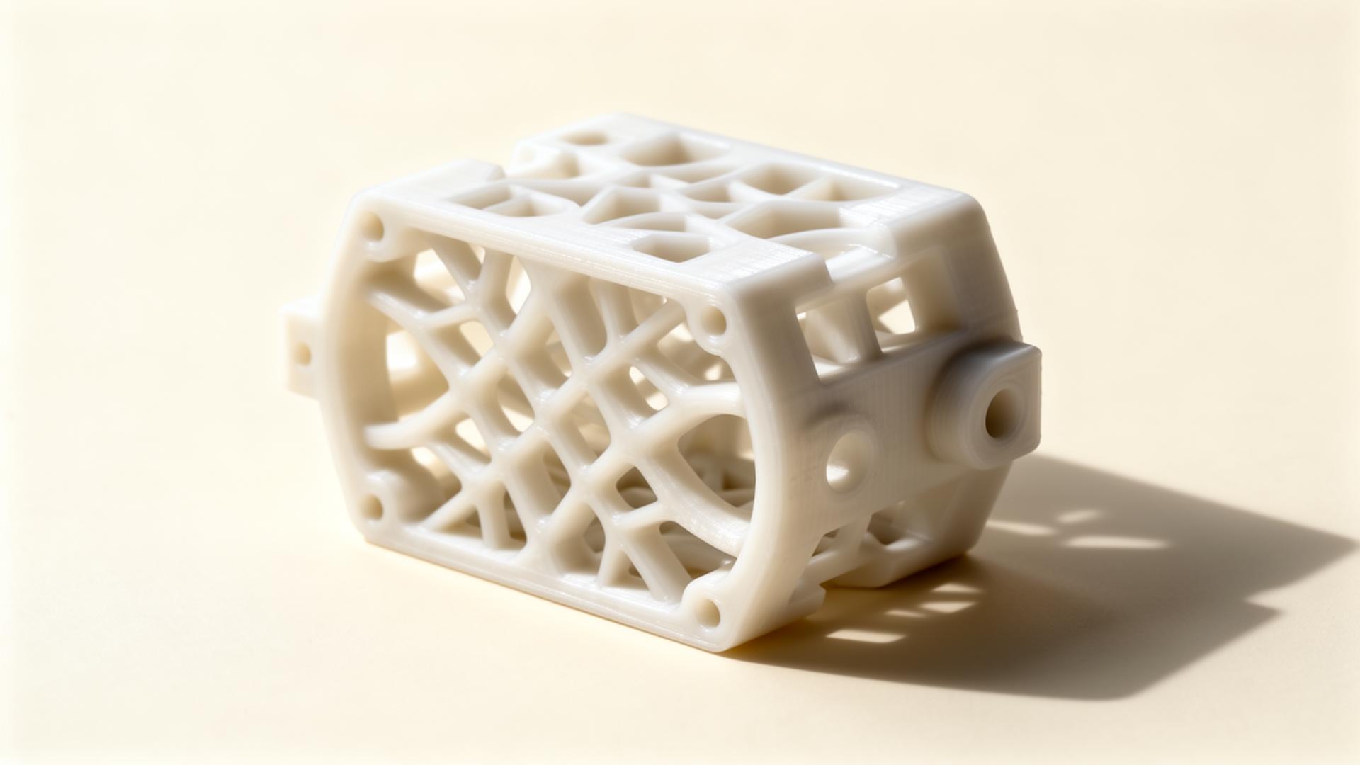SLS 3D-gedrucktes Präzisionsbauteil aus PA12 in mattem Weiß